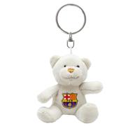ms móvil shop Osito Barcelona FC Keyring 8 cm | Official Product with Club Crest | Soft and Light | Ideal for Keys, Backpacks or Bags | Ideal Accessory for Barça Fans, beige, S