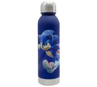 ms móvil shop Sonic 750ml Reusable Bottle - Children's Design - BPA Free Plastic with Metal Lid - Ideal for School, Sports or Travel - Suitable for Kids and Character Fans
