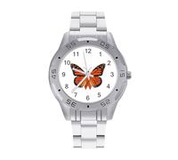 MS Multiple Sclerosis Awareness Butterfly Men's Watches Stainless Steel Watch Strap Analog Quartz Watch Business Wristwatches