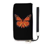MS Multiple Sclerosis Awareness Butterfly Slim Wallet for Women Long Purse Cute Clutch Wristlet Handbag Card Holders