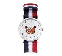 MS Multiple Sclerosis Awareness Butterfly Sport Watch for Men Women Nylon Strap Wrist Watch Analog Quartz Watch