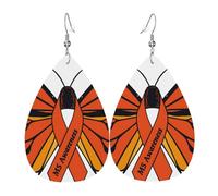 Ms Multiple Sclerosis Awareness Butterfly Teardrop Dangle Earrings Luxurious Dangle Hoop Earrings Fashionable Holiday Earring For Daily Wear Decoration Party