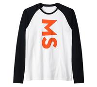 MS, Multiple Sclerosis Awareness Month Large Text Awareness Raglan Baseball Tee