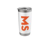 MS, Multiple Sclerosis Awareness Month Large Text Awareness Stainless Steel Insulated Tumbler