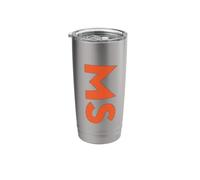 MS, Multiple Sclerosis Awareness Month Large Text Awareness Stainless Steel Insulated Tumbler