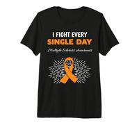MS Multiple Sclerosis Awareness Orange Ribbon Men Women Premium T-Shirt