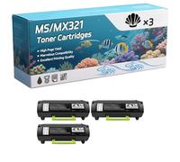 MS/MX321 Toner Cartridges Compatible for Lexmark MX321ADN MX321ADW MX421ADE Printers, High-Definition Printing Effect with Chip, 7000 Pages (3 Pack Black)