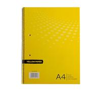 MS MY STATIONERY A4 Yellow Spiral Note Pads 8mm Ruled Margin 70 Sheet 140 Pages 80gsm Punch Paper Memory Aid Refill Pad-Pack of 4