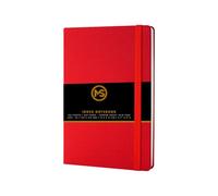 MS MY STATIONERY A5 Index Notebook Hardback Linen Fabric Cover 8mm Ruled Margin A-Z Tabs 264 Pages 100 GSM Ivory Paper - FSC Certified (Red Cover)
