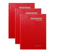 MS MY STATIONERY Index Notebook A5 Hard Cover Ruled with A-Z Tabs 200 Pages Sewn Binding Notebook-Pack of 3 (Red)