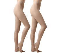 Ms.Myland 2 Pairs Women's Sheer Opaque Tights, 480D Soft Nylon Regular Multicolour Control Top Velvet Pantyhose, Khaki-80d, One Size