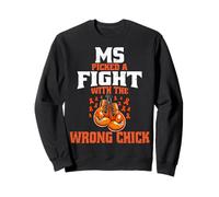 MS Picked A Fight Multiple Sclerosis Awareness Month Orange Sweatshirt