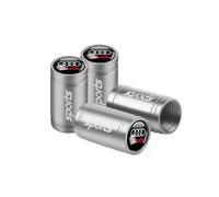 (MS-Silver-1) 4pcs Car Wheel Tire Valve Caps Tyre Rim Stem Covers Airdust For Audi 8P B9 8V A5 A6 C7 RS RS3 RS4 RS5 RS6 RS7 A7 Q3 Q5 Q7 S3 S6