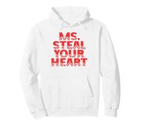 Ms. Steal Your Heart Funny Bold Valentine Quote Graphic Pullover Hoodie