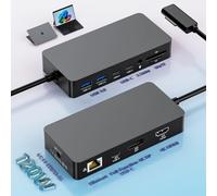 MS Surface Dock Triple Displays 4K@60Hz HDMI+ USB C + DP with 120W Power Adapter,Surface Pro Docking Station for MS Surface Pro 12/11/10/9/8/7,Surface Laptop7/6/5/4/Surface Go