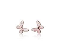 Ms.Swan 925 Sterling Silver Pink Mini Small Kids Butterfly Stud Earrings,Animal Earrings for Kid and Baby,Girl,Teen girl