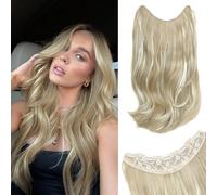 Ms taj Blonde Hair Extensions Clip in Hair Extension V-Shaped Body Wavy Natural Layered Full head 20Inch 1PCS Thick Hair Extensions Clip in for women with Dense hair to increase hair volume