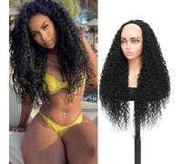 MS TAJ Wig Curly Half Wigs Upgrade Protein Synthetic Soft Natural Human Hair Feel Burmese curly 22 inch With Clips No Sew In Wear and Go Beginner Friendly For Daily Party Use