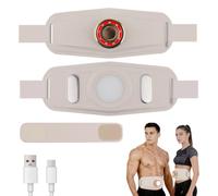 Ms.W EMS Massager Belt, Abs Stimulator Muscle Toner with 4 Modes, Multiple Intensity Levels, Heat Compress, Color Light, for Men and Women