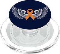 MS Warrior Orange Ribbon Angel Wings Awareness PopSockets PopGrip for MagSafe