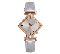 Ms. Watches Casual Leather Analog Watch Ms. Wristwatch Clock Business Date Casual Watch Canvas Watch Strap (Silver, One Size)