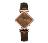 Ms. Watches Casual Leather Analog Watch Ms. Wristwatch Clock Business Date Casual Watch Single Hand Watch (Brown, One Size)