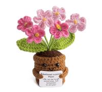 MS ZHENQIAO Forget-Me-Not Positive Crochet Flower Potted Plant Gift