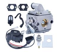 MS170 Carburetor Fit For 017 018 MS180 MS180C MS170C Chainsaw C1Q-S57A 1130-120-0603 With Ignition Coil Fuel Hose Tune Up Kit