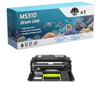 MS310 Drum Unit Compatible for Lexmark MS410DN MS415DN MS510DN Printers, High-Definition Printing Effect with Chip, 70000 Pages (1 Pack Black)