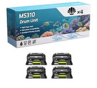 MS310 Drum Unit Compatible for Lexmark MS410DN MS415DN MS510DN Printers, High-Definition Printing Effect with Chip, 70000 Pages (4 Pack Black)