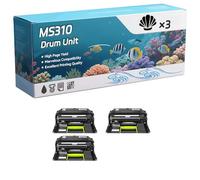 MS310 Drum Unit Compatible for Lexmark MS410DN MS415DN MS510DN Printers, High-Definition Printing Effect with Chip, 70000 Pages (3 Pack Black)