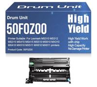 MS310 MS312 MS315 Drum Unit Compatible 50F0Z00 Imaging Drum for Lexmark MS410 MS415 MS510 MS610 MX310 MX410 MX510 MX511 MX610 MX611 High Yield,1PC-Black