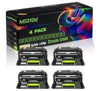 MS310d Compatible for Lexmark Drum Unit with Chip MS415dn MS510dn MS610de MS610dn MS610dte Printers (4 Pack Black)