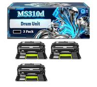 MS310d Drum Unit Compatible for Lexmark MS415dn MS510dn MS610de MS610dn MS610dte MS711dn Printers, With Chip Large Capacity 60000 Pages (3 Pack Black)