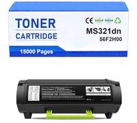 MS321dn High Yield Toner Cartridges For Lexmark 56F2000 56F2H00 Compatible For Lexmark MS321 MS421 MS521 MS621 MS622 MX321 MX421 MX521 MX522 MX622 Printers,Black-15000 Pages