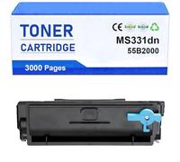 MS331dn High Yield Toner Cartridges For Lexmark 55B2000 55B2H00 55B2X00 Compatible For Lexmark MS331dn MX331adn MS431dn MS431dw MX431adn MX431adw MX432adwe Printers,Black-3000 Pages
