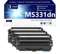 MS331dn Toner Cartridge Replacement High Capacity Replacement for Lexmark MS331dn MS431dn MS431dw MX331adn MX431adn MX431adw Printer, 3000 Pages,Black-3 pack