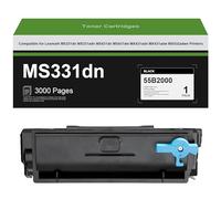 MS331dn Toner Cartridges Replacement For Lexmark 55B2000 55B2H00 55B2X00 Toner Cartithridge Works With Lexmark MS331dn MX331adn MS431dn MS431dw MX431adn MX431adw MX432adwe Printers,Black-3000 Pages