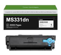 MS331dn Toner Cartridges Replacement For Lexmark 55B2000 55B2H00 55B2X00 Toner Cartithridge Works With Lexmark MS331dn MX331adn MS431dn MS431dw MX431adn MX431adw MX432adwe Printers,Black-20000 Pages
