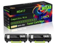 MS417 Compatible for Lexmark Toner Cartridge with Chip MS317 MS417 MS517 MS617 MX317 MX417 MX517 Printers (2-Pack Black)
