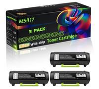 MS417 Compatible for Lexmark Toner Cartridge with Chip MS317 MS417 MS517 MS617 MX317 MX417 MX517 Printers (3 Pack Black)