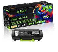 MS417 Compatible for Lexmark Toner Cartridge with Chip MS317 MS417 MS517 MS617 MX317 MX417 MX517 Printers (1 Pack Black)