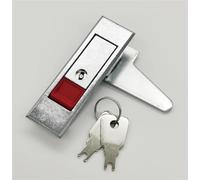 MS603 Button Lock Power Distribution Cabinet Door Lock File Cabinet Lock Electric Box Plane Lock 1Pcs(Red Button with Key)