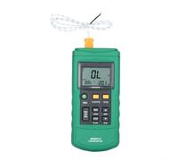 MS6514 Digital Thermometer Data Logger Dual Channel Temperature Recorder K J T E R S N Type Range -200 to 1372C USB Interface Large LCD Screen 1000 Data Storage ABS for Industrial Lab
