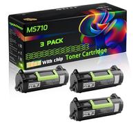 MS710 Compatible for Lexmark Toner Cartridge with Chip MS710dn MS810de MS810dn MS810dtn MS810n Printers (3 Pack Black)