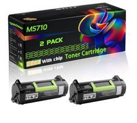 MS710 Compatible for Lexmark Toner Cartridge with Chip MS710dn MS810n MS810de MS810dn MS810dtn Printer (2-Pack Black)