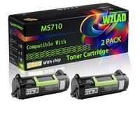 MS710 Compatible for Lexmark Toner Cartridge with Chip MS810n MS710dn MS810de MS810dn MS810dtn Printers (2-Pack Black)
