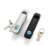 MS737 Electric Cabinet Panel Pop Up Lock Push Button Flush Swing Door Cam Instrument Industrial 1Pcs(Aluminum Black)