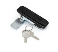 MS738 Electric Push Button Lock for Cabinets - Pull to Open Switch Lock - 1 Piece Latch for Secure Locking Mechanism(Black,with Keys)