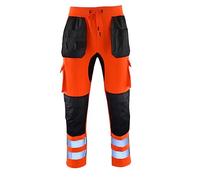 MS9 Men’s Hi-Vis Viz Fleece Cargo Work Trousers High Visibility Joggers Workwear Pants Orange